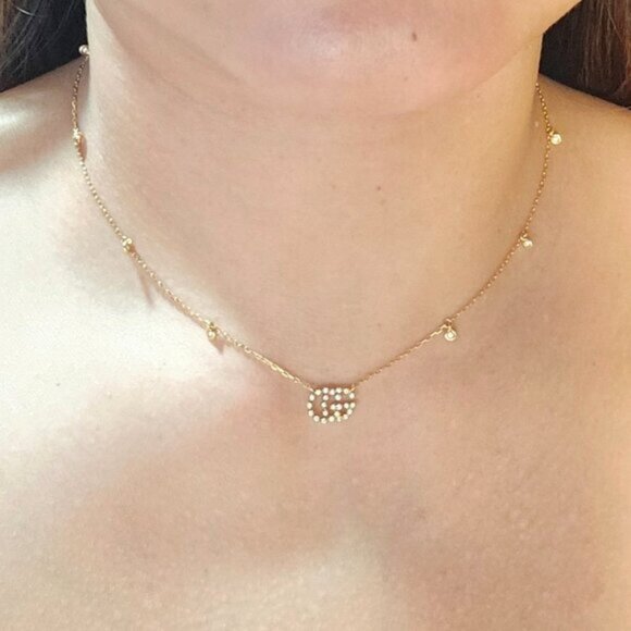 Gucci GG Running 18k Gold Diamond Necklace Brand New 900-042425 - Picture 13 of 15